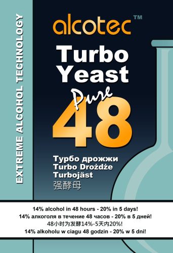 Turbohefe Alcotec 48 für Obst- oder Zuckermaische bis zu 21% Alkoholgehalt